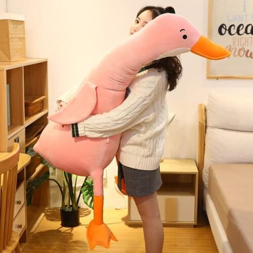 160cm Kawaii Hot Big White Goose Plush Toys Stuffed Animals Soft Plushie Cute Sleeping Pillow Cushion Gifts for Girls Kids Decor