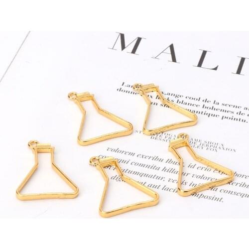 5Pcs Science Experiment Cup Blank Frame Pendant Open Bezel Setting Resin Jewelry