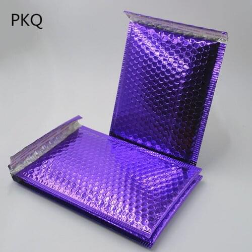 20PCS 18*23cm Purple Bubble Envelope Aluminum Foil Bags Padded Envelopes Self Seal Bubble Envelope Shipping Mailer