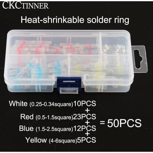 50PCS Solder Seal Wire Connectors SST Heat Shrink Butt Connector Waterproof Insulated Butt Splice Wire Terminals for Car Boat