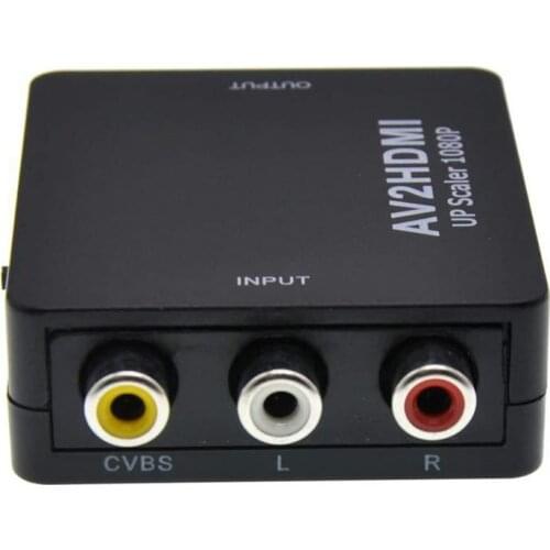 HDMI-compatible AV Scaler Adapter HD Video Converter Box HDMI-compatible to RCA AV/CVSB L/R Video 1080P Support NTSC PAL