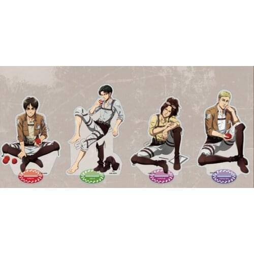 Anime Attack on Titan Sitting Series Eren Jaeger Erwin Smith Levi Ackerman Acrylic Stand Figure Model Plate Desktop Toy Cosplay