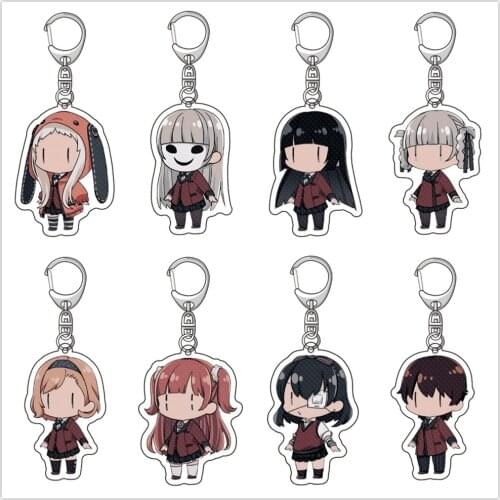 Anime Jabami Yumeko Kakegurui Gambaling School Acrylic Pendant Figure Keychain Keyring Collection Model Toy Gift Cosplay
