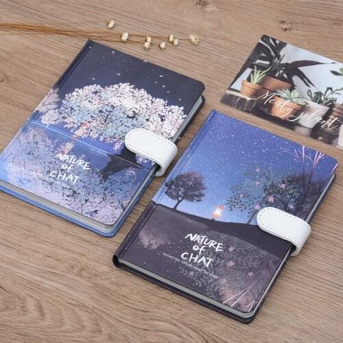 Star Diary Lovely Magnetic Hand Ledger Thicker Notebook INS High Appearance Level Color Page Notebook
