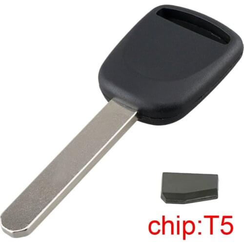 Auto Car Key Shell Case Replacement Uncut Blade Blank Car Key Ignition with T5 Transponder Chip Fit for Honda Civic