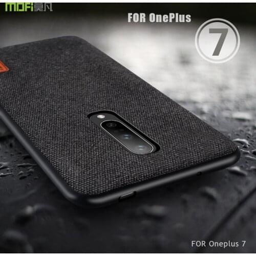 Oneplus 7 Pro Case Oneplus 7 Case MOFi Back Fabric Cases For 1+7 Case Full Cover Soft Silicone Edge OP7 Hard Frosted Case 6.5