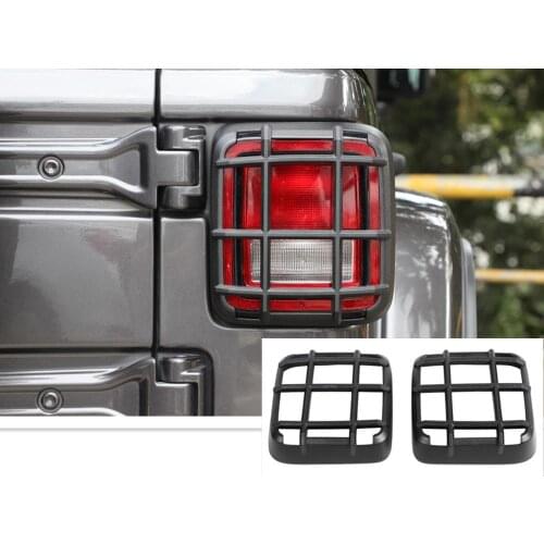 Black ABS Rear Tail Light Lamp Cover Guard Trim Fit for Jeep Wrangler JL 2018-19