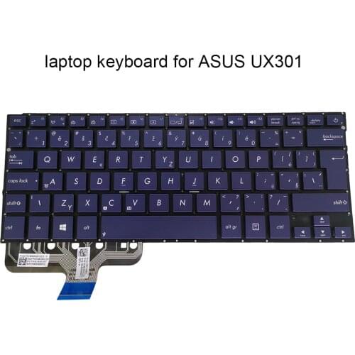 CS Backlight keyboard for ASUS zenbook UX301 LA UX301L UX301LA Czech CZ blue backlit Replaceme keyboards 0KNB0 362ACZ00 works