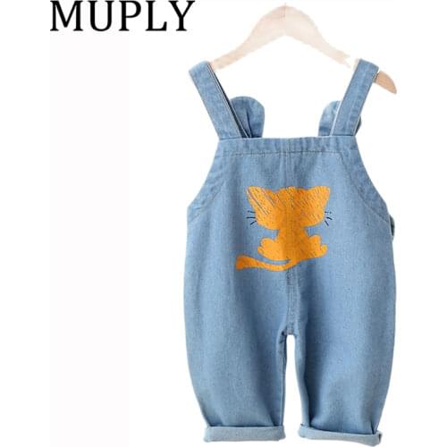 Baby Girl Overalls Kids Casual Trousers Jumpsuit Toddler Infant Denim Dungarees Child Boy Jeans Playsuit
