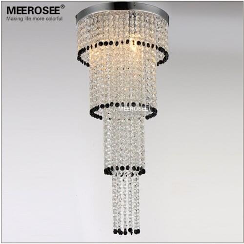 Long Size Round Crystal Light Fixture Chandelier Lustre Light Bedroom Aisle Porch Lamp Hallway Crystal Lustre Lighting