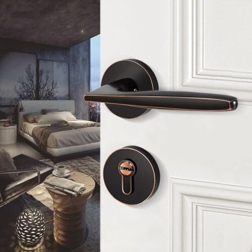 European Style Zinc Alloy Door Handle Lock Silent Anti-theft Door Locks Home Hotel Mute Split Lock Indoor Hardware Accessories