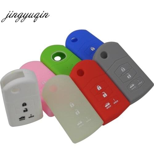 Jingyuqin 10pcs/lot Silicone 4 Button Remote Flip Key Fob Cover Case For Mazda 3 5 6 CX-7 CX-9 RX-8