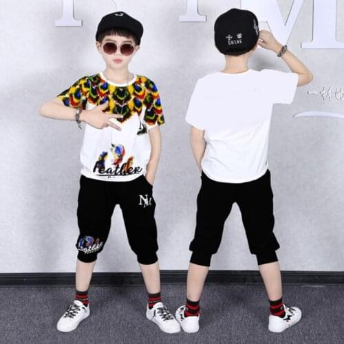 Summer Boys Clothing Set Teenage Kids Tracksuit Cotton Short Sleeve T Shirt & Pants Casual 8 9 10 11 12 Years Child Boy Clothes