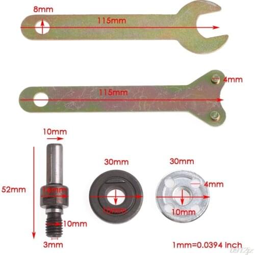 M10/16mm Hole Drill Angle Grinder Mandrel Adapter Disc Holder Kit Spanner Kit