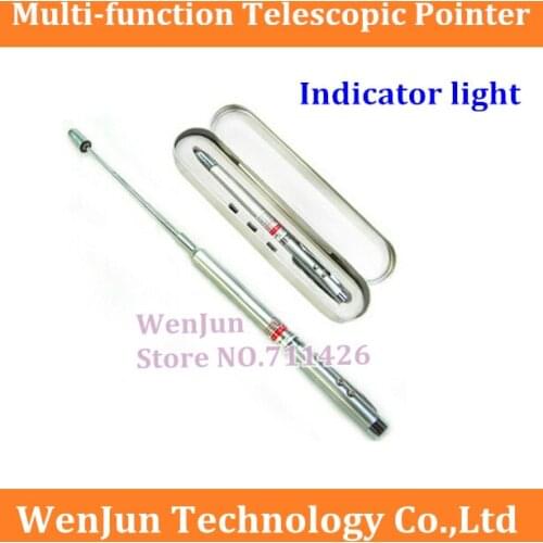 New Arrived Multi-function Telescopic pointer Red light Indicator White light Ball pen 1PCS