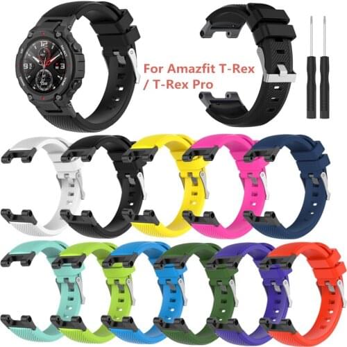 Twill Monochrome Watch Strap Silicone Wristband Suitable for Huami Amazfit T-Rex/T-Rex Pro
