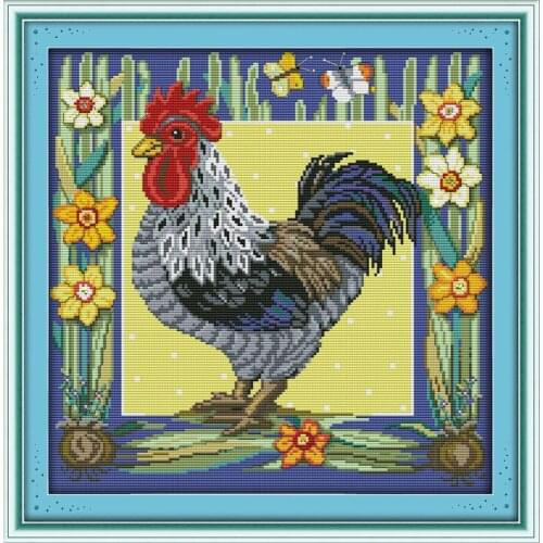 The Cock Counted Cross-Stitching 11CT Printed 14CT Handmade Cross Stitch Set Animals Cross-stitch Kits Embroidery Needlework