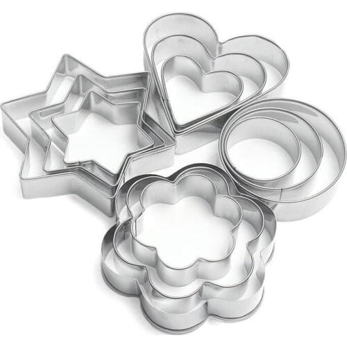 Stainless Heart Star Round Flower Shape Cake Mold Cookie Cutter Fondant Cake Decorating Tool Sugarcraft Cutter Cake Baking Tool
