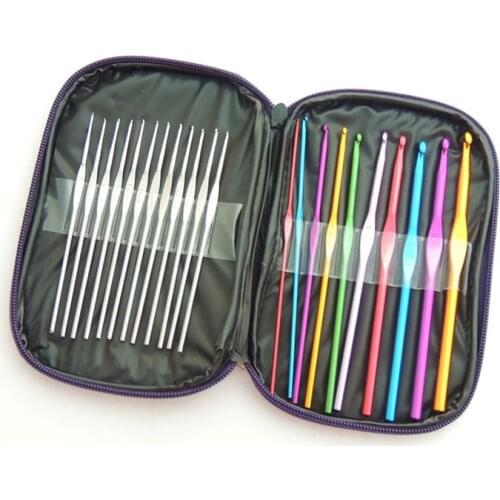 New 22Pcs/set Metal Hook Crochet Template Kit TPR Aluminum Knitting Needles For Loom Tool DIY Crafts Knitting Accessory