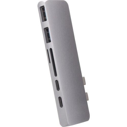 New 7 in 1 USB 3.1 Hub Power Cable Splitter Adapter Multi Ports Type-C Card Reader Connector 4K HDMI-compatible For MacBook Pro