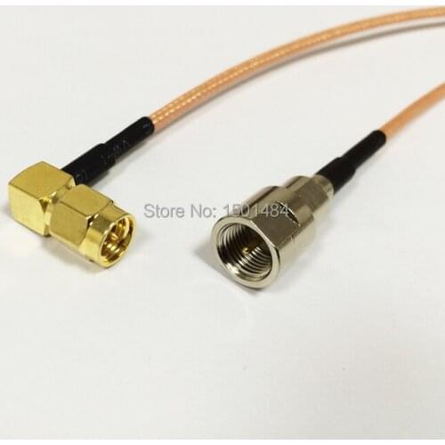 New SMA Male Plug Right Angle Connector Switch FME Male Plug Convertor RG316 Cable 15CM 6" Adapter