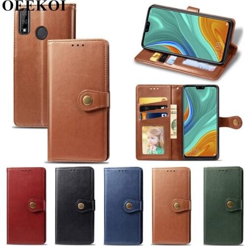 OEEKOI Pure Color PU Leather Wallet Flip Cover Case for Huawei Y8s