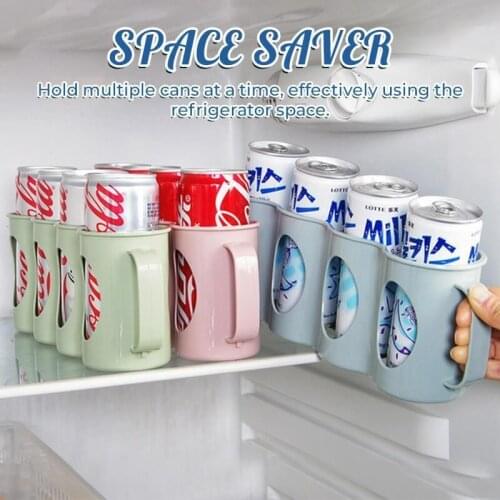 4 Holes Beer Beverage Soda Drink Can Fridge Drink Bottle Holder Refrigeration Kitchen Storage Box Four Case Organizer Storage