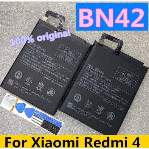 Original Replacement BN42 Phone Battery For Xiaomi Redmi 4 Hongmi4 Redrice Standard Edition Authentic Phone Batteries 4000mAh