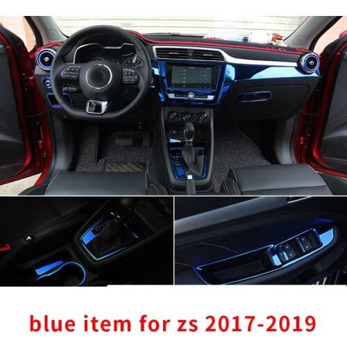 Blue items for MG ZS 2017-2019 Window regulator switch panel Gearshift panel Sound horn Air conditioner outlet Decorative frame