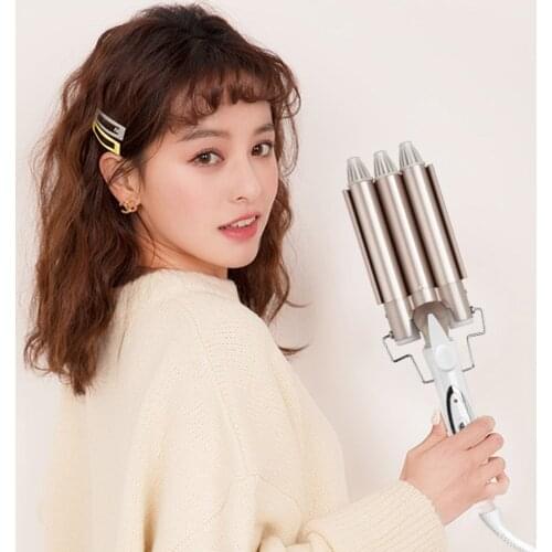 Professional Three Tube Ripple Hair Curler Large Diameter Anti-Static Anti-Scald Electric Hair Curler Hair Styling Tool