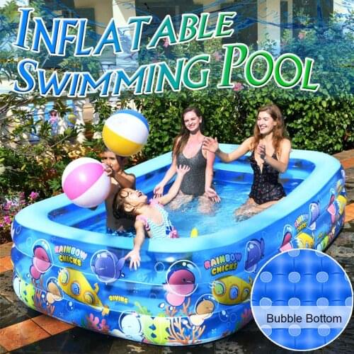 125/155/180/200 CM Rectangular Inflatable Swimming Pool Paddling Pool Bathing Tub Outdoor Summer Swimming Pool For Kids