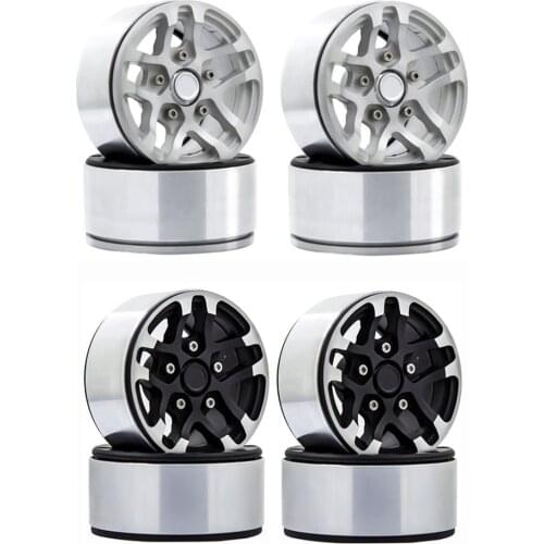 RCTOYFUN 4× Aluminium Wheel Rims 1.9 Inch Beadlock For 1:10 RC Cralwer Axial SCX10 90034 90035 90044 D90 SCX10 CC01 TRX4-4WD G07