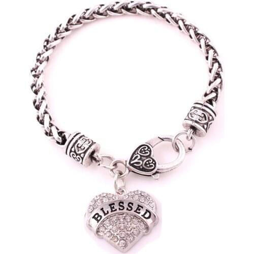 Best-selling studded with sparkling crystal BLESSED charm bracelet