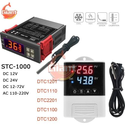 STC-1000 12V 24V 72V 220V LED Digital Thermostat DTC1201 DTC1110 DTC2201 DTC1100 DTC1200 Temperature Controller for Incubator