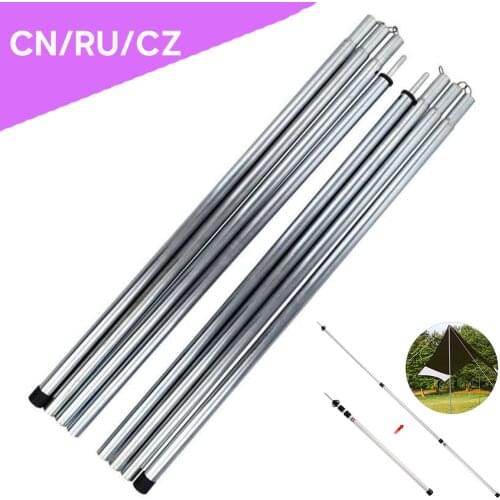 Outdoor Tent Canopy Tarp Poles Tent Canopy Support Rods Iron Canopy Awning Frame Adjustable Portable Tent Rods with Storage Bag