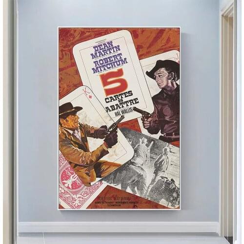 V0955 5 Card Stud (3) Vintage Classic Movie Wall Silk Cloth HD Poster Art Home Decoration Gift