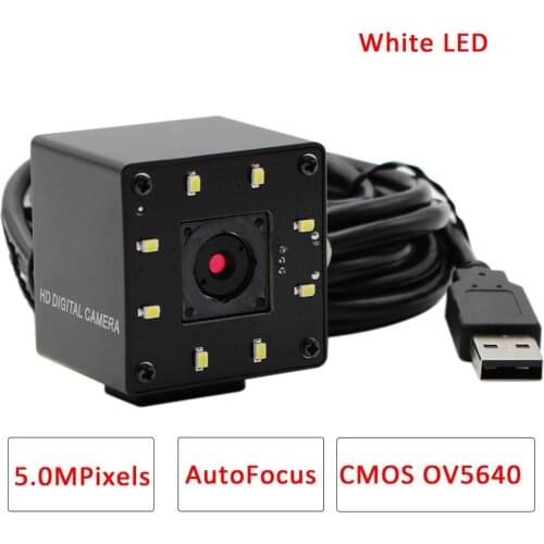 ELP Autofocus USB Webcam 5Megapixels CMOS OV5640 USB2.0 Camera Module,support White LED