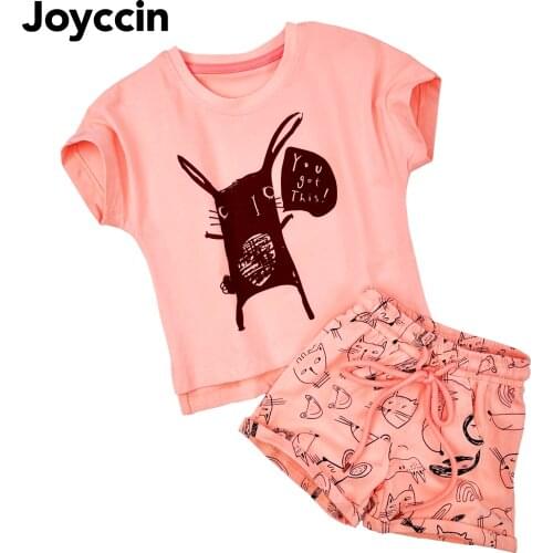 Joyccin Spring Summer Girl 's Shorts Print Set Girls Clothing Set