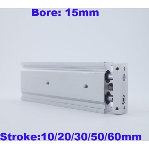 GOGO High quality double acting air cylinder CXSM15-10/20/30/40/50/60 bore 15mm with slide bearing double rod cylinder