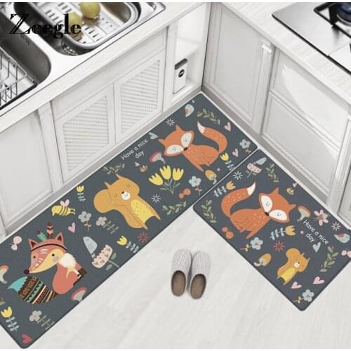 Zeegle Kitchen Mat Cartoon Animal Floor Mat Carpet For Living Room Kid Bedroom Non-slip Mat Soft Area Rug Home Decor