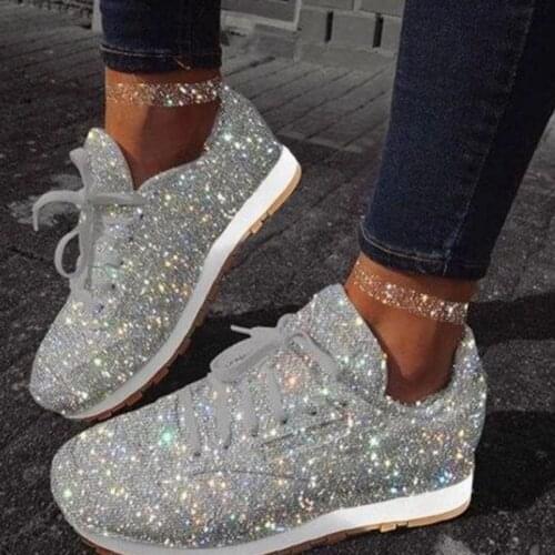 2021 New Fashion Design Women Muffin Rhinestone New Crystal Platform Sneakers Sports Shoes Tenis Shoes
