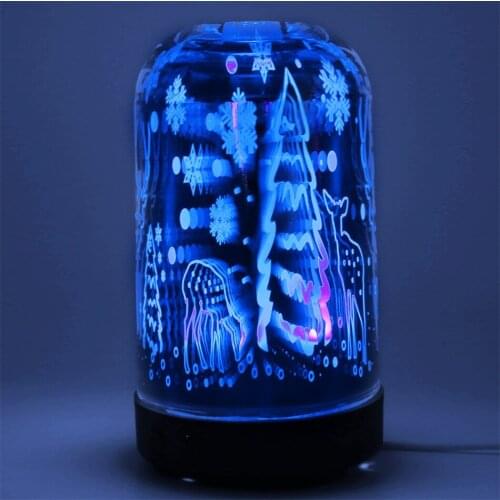 100ml Aromatherapy Essential Oil aromatherapy Diffuser 3D Glass Handmade Cool Mist Humidifier Waterless Auto Shut Off Spa Yoga
