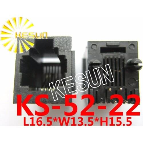 200PCS x RJ11 52-6P4C with Flange 180degree top-entry PCB Phone Modular Jack Female Telephone Socket LAN Connector