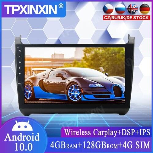 4+128G Android 10.0 For Volkswagen Polo 2015 2016 Car Multimedia Player GPS Navigation Head Unit Auto Radio Stereo Tape Recorder