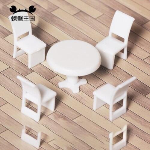 6 Set Round Dining Table Chair Settee Railway Model 1:50 O 1:75 OO 1:100 TT Scale model building kit railway modeling