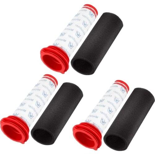 6 Pcs Washable 3 Stick Filters+3 Foam Filters For BCH6ZOOO Zoo'o Proanimal And Athlet BCH625KTGB BCH6PETGB