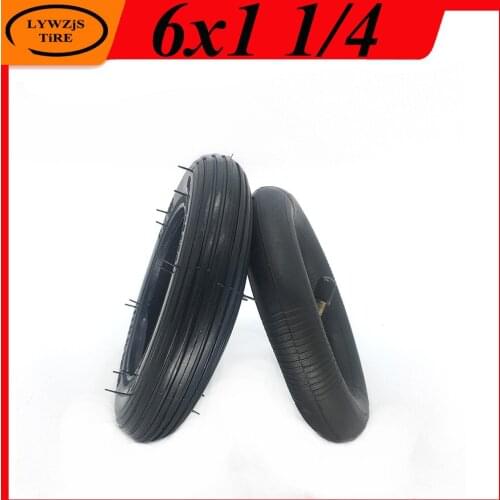 6x1 1/4 Tire 6 Inch Inner Tube Outer Tyre for Inflation Wheel Wheelchair Pneumatic Gas Mini Electric Scooter 6*1.25