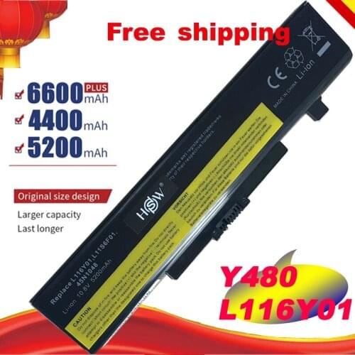 HSW New 6 Cells Laptop Battery FOR LENOVO G580 Z380 Z380AM Y480 G480 V480 Y580 G580AM L11S6Y01 L11L6Y01