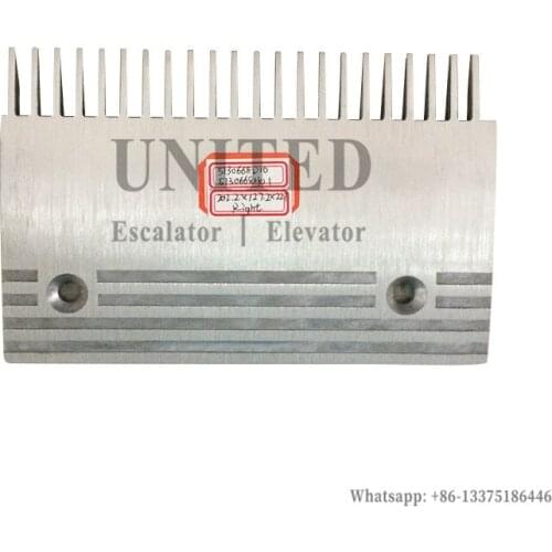 Escalator Aluminum Comb Plate 5130668D10 5130668H01 L202.2mm W127.2mm Hole Space 140mm 22 Teeth RIGHT