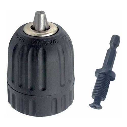Keyless Metal Drill Chuck Quick Change Adapter SDS-Plus Shank 1/4" Hex Square Fit Rotary Hammer/Hammer Drill 1/2-20UNF 1.5-13mm
